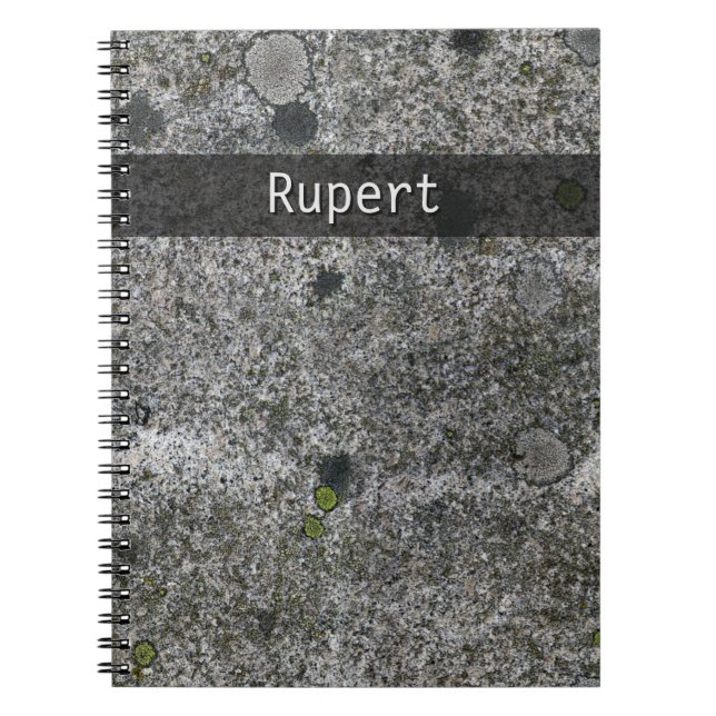 Natur-Geologie-führt graues Granit-Moos jeden Notizblock (Vorderseite)