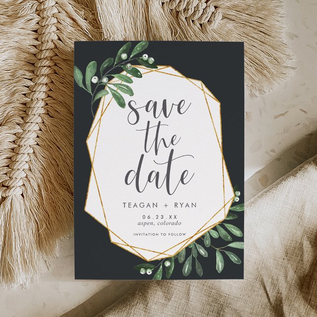 Natur | Grüne Wasserfarbe Botanisch Save The Date (Von Creator hochgeladen)