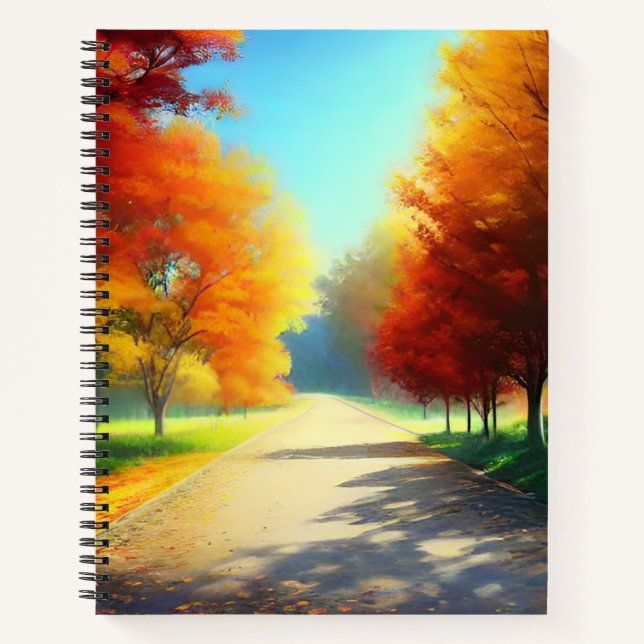 Natur-Herbstbäume im Wald Notizbuch (Vorderseite)