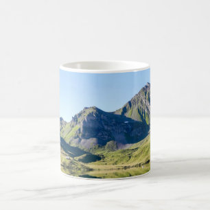 Natur Herbstgebirge Bäume Wasser Szene Kaffeetasse
