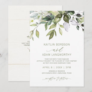 Natur Hochzeit Botanische Landschaft Wasserfarbe Einladung