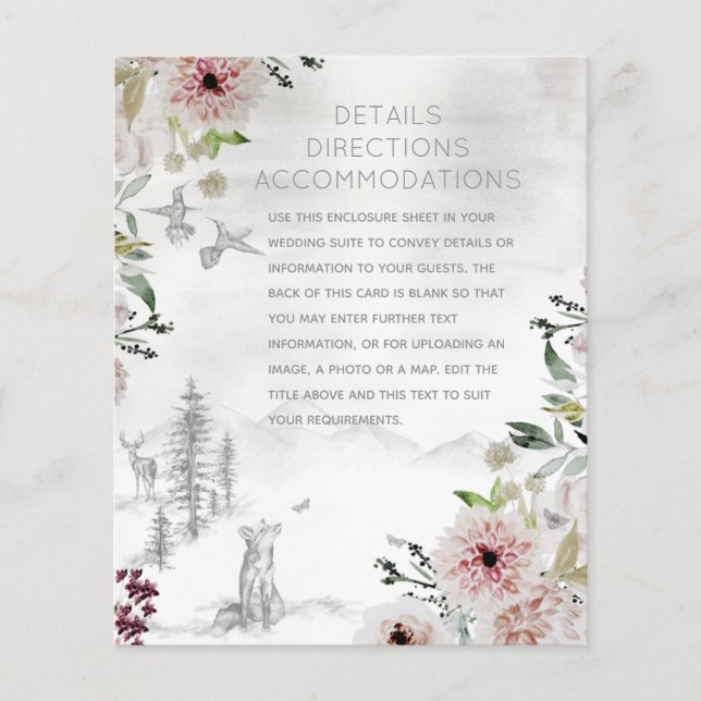 Natur-Hochzeitsdetails Unterkünfte (Vorderseite)