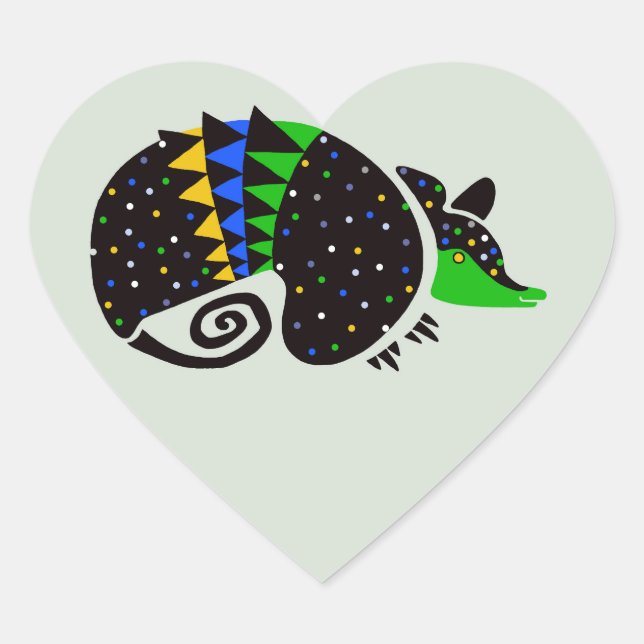 Natur - I Liebe ARMADILLOS - Brasilien - Grün Herz-Aufkleber (Vorderseite)