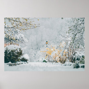 Natur im Schnee Vintage Rendering lensart, beau Poster
