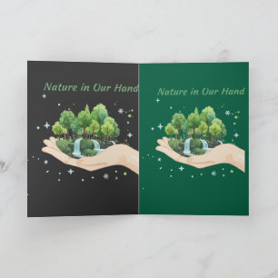 Natur in unseren Händen Aquarell Umweltkunst Karte