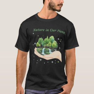 Natur in unseren Händen Aquarell Umweltkunst T-Shirt