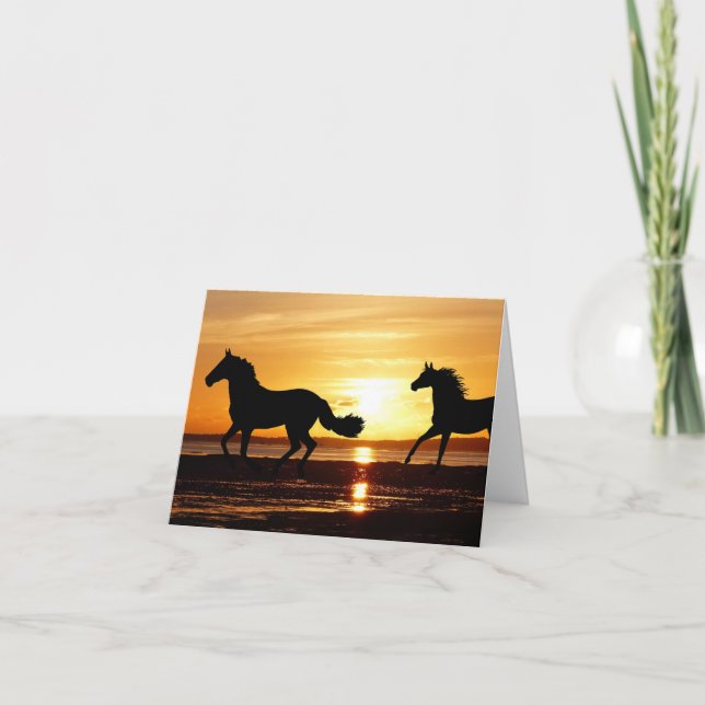 Natur Inspirationen Pferde im Sonnenuntergang vers (Vorderseite)