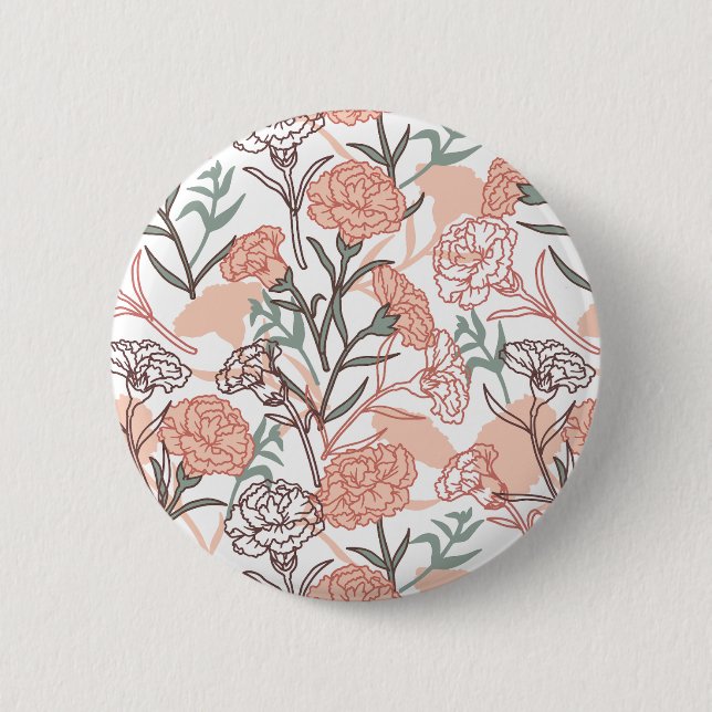 Natur Inspiriert Blütenmuster: Muster der Blume Ca Button (Vorderseite)