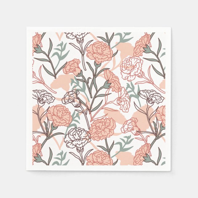 Natur Inspiriert Blütenmuster: Muster der Blume Ca Serviette (Vorderseite)