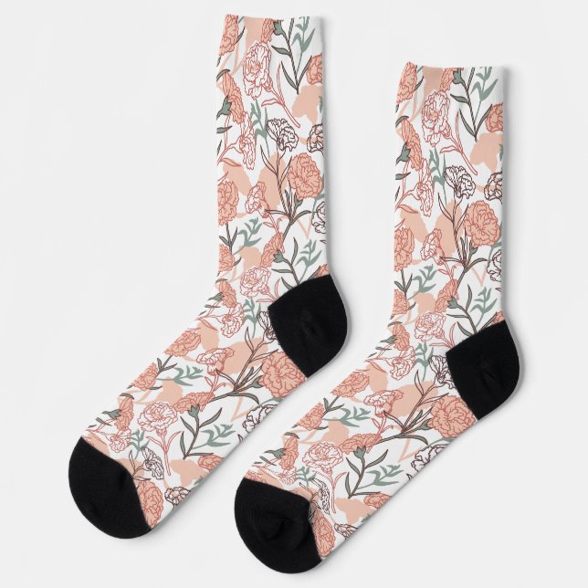 Natur Inspiriert Blütenmuster: Muster der Blume Ca Socken (Linkes Detail)