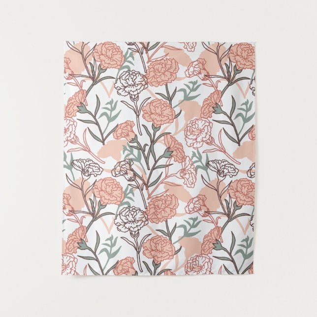 Natur Inspiriert Blütenmuster: Muster der Blume Ca Wandteppich (Vorderseite)
