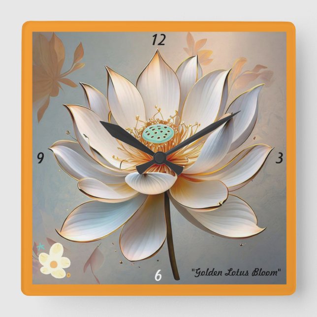 "Natur Inspiriert Ruhe" Quadratische Wanduhr (Vorderseite)