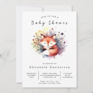 Natur Inspiriert Thema Fox Kinderdusche Einladung