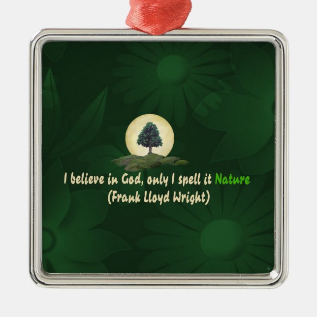 Natur ist mein Gott Silbernes Ornament (Vorne)
