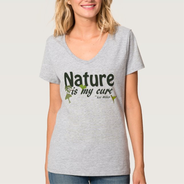 Natur ist mein Kurangebot Hanes Nano V-Neck T - Sh T-Shirt (Vorderseite)