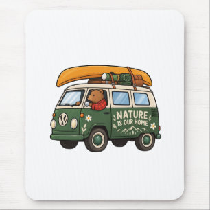 Natur Ist Unser Zuhause Camper Van Camping-Abenteu Mousepad