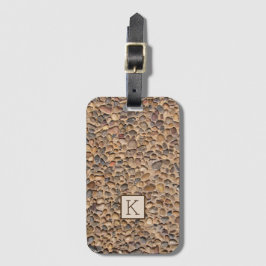 Natur-Kiesel entsteint Foto mit Monogramm Gepäckanhänger
