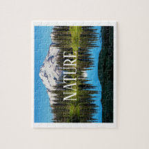 Natur Landschaft Puzzle | Berg, Bäume & See