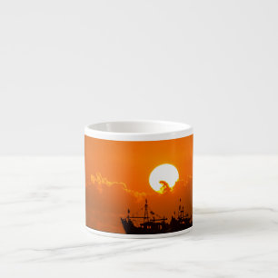 Natur Landschaft Sonnenuntergang mit Boot-68465 Espressotasse
