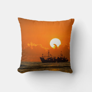 Natur Landschaft Sonnenuntergang mit Boot-68465 Kissen