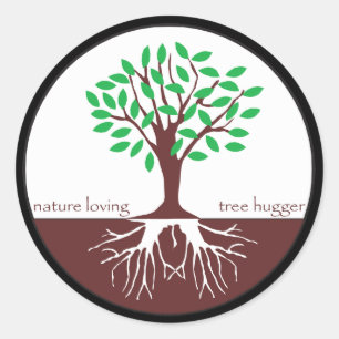 Natur-liebevoller Baum Hugger Runder Aufkleber