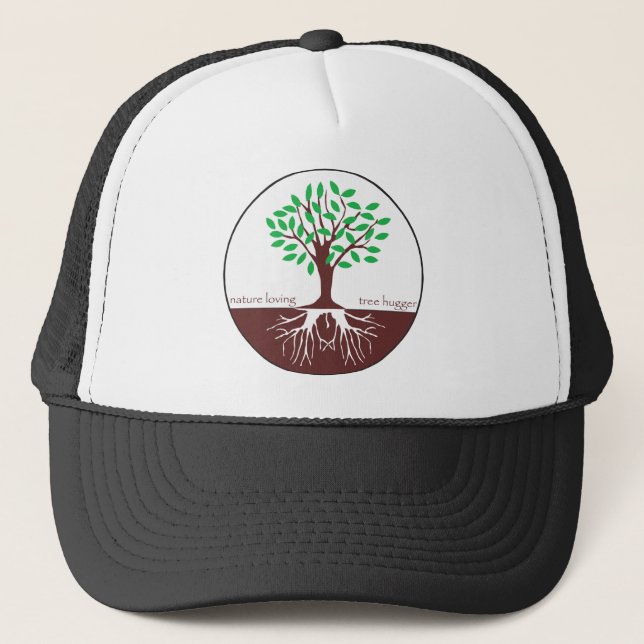 Natur-liebevoller Baum Hugger Truckerkappe (Vorderseite)