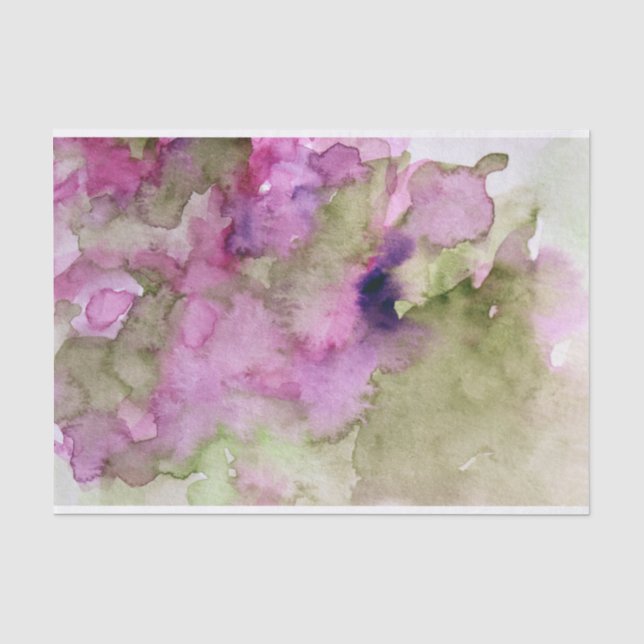 Natur Lila grüne Wasserfarbe Seidenpapier (Vorderseite)
