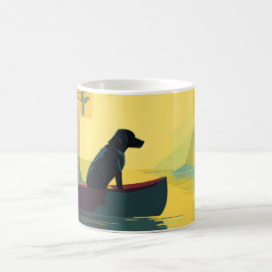 Natur-Minimalist Black Labrador Kanu Kaffeetasse