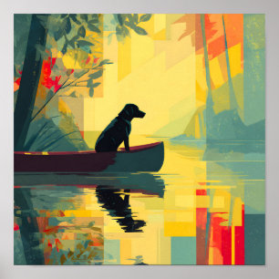 Natur Minimalist Black Labrador Kanu Poster