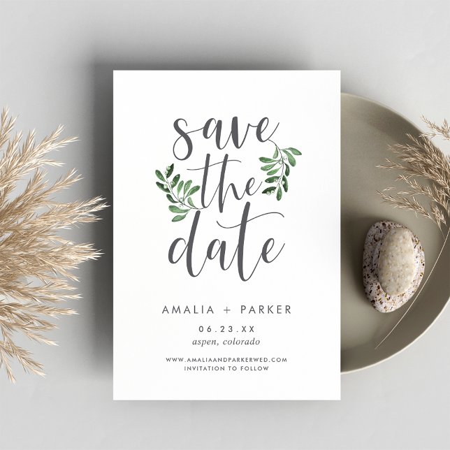 Natur | Modernes botanisches System Save The Date (Von Creator hochgeladen)