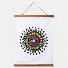 Natur-Pastell-Mandala Wandteppich Mit Holzrahmen