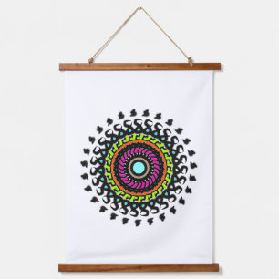 Natur-Pastell-Mandala Wandteppich Mit Holzrahmen