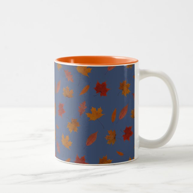Natur-photographischer Herbst verlässt Muster Zweifarbige Tasse (Rechts)