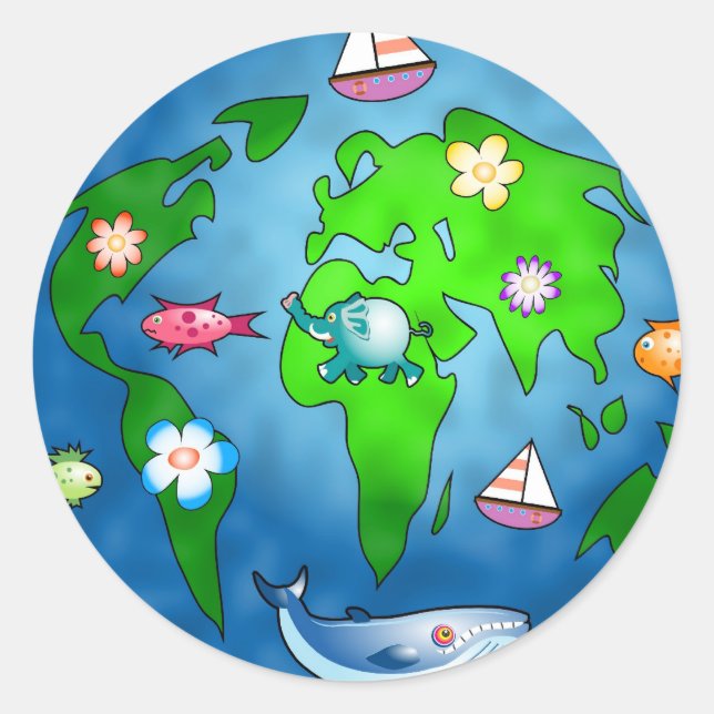 Natur-Planet Runder Aufkleber (Vorderseite)