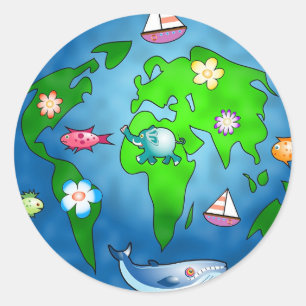 Natur-Planet Runder Aufkleber