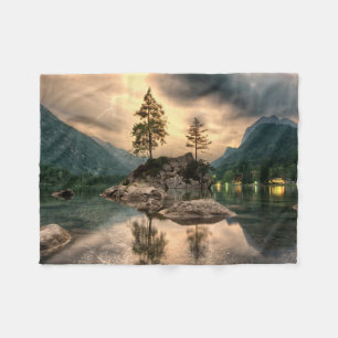 Natur-Reisen - Wasser-Gebirgslandschaft Fleecedecke