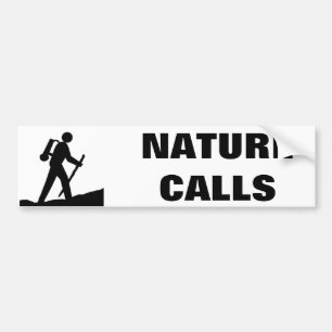 Natur ruft Stickfigur Cartoon Autoaufkleber