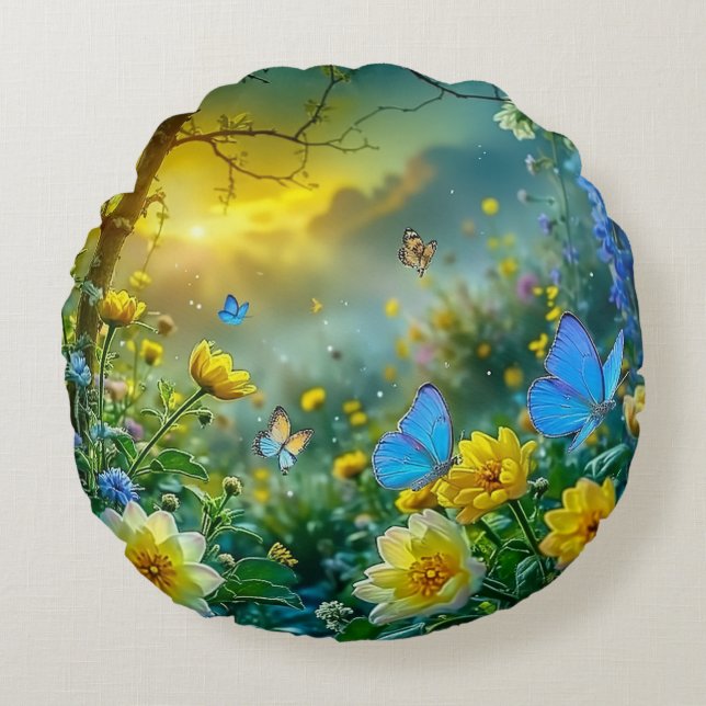 Natur Rundes Kissen (Vorderseite)