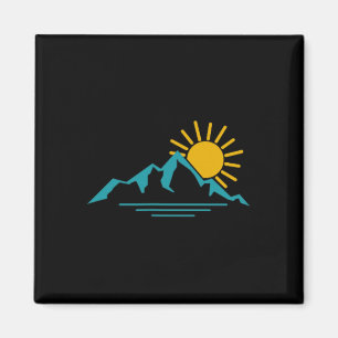 Natur Sonnenaufgang Berge Wandern Camping Camper D Magnet