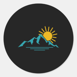 Natur Sonnenaufgang Berge Wandern Camping Camper D Runder Aufkleber