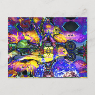Natur-Spiegelungen II - Violett- und Goldvögel Postkarte