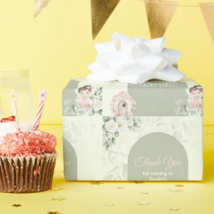 Natur Süße Blumen Fee 1. Geburtstag Geschenkpapier