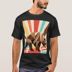 Natur Tier Wildlife Forest Retro Brown Bär T-Shirt