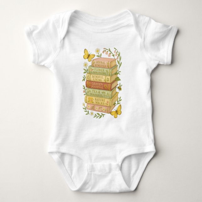 Natur und Botanischer Stapel buchen Baby Strampler (Vorderseite)