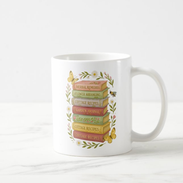 Natur und Botanischer Stapel buchen Kaffeetasse (Rechts)