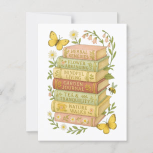 Natur und Botanischer Stapel buchen Postkarte