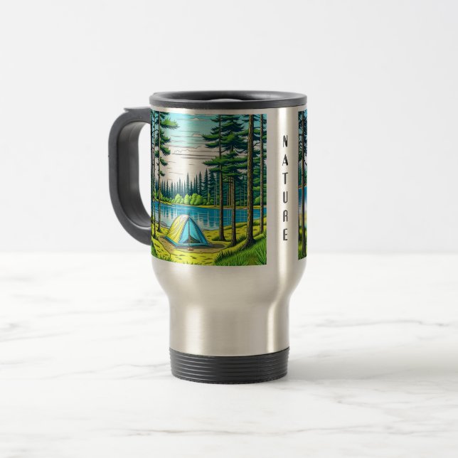 Natur und Camping Kunst Reisebecher (Vorderseite Links)
