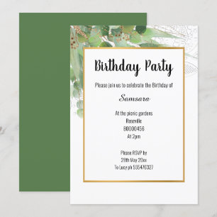 NATUR- UND LACE-SAGE GOLD JEDEN ANLASS INVITATION EINLADUNG