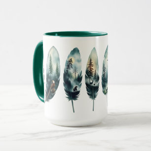 Natur- und Wildtierbilder auf Federn Tasse