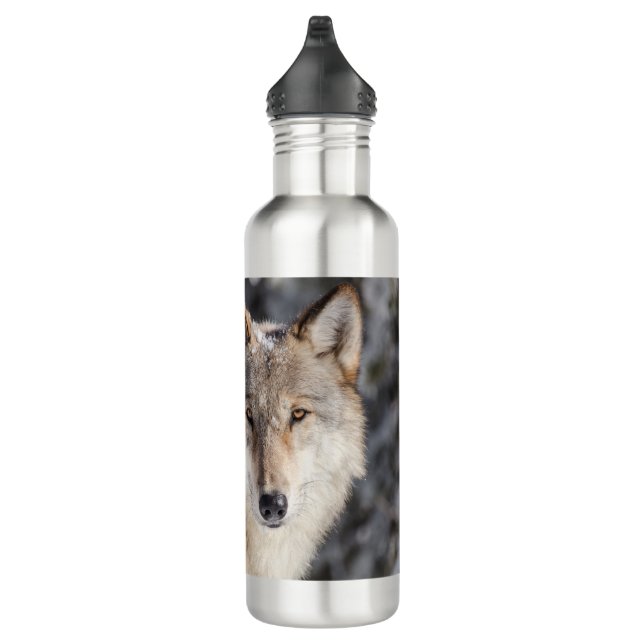 Natur- und Wolfdesign Edelstahlflasche (Rechts)